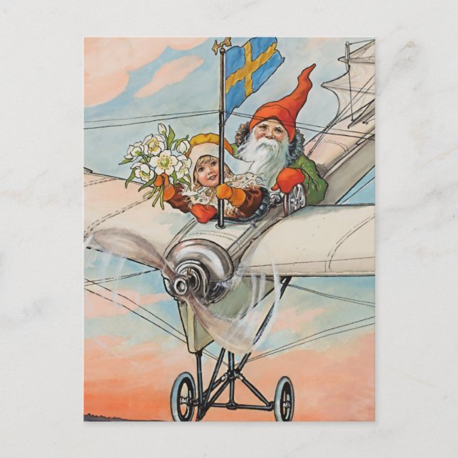 Cartão Postal "O avião de Natal" de Jenny Nystrom (Frente)