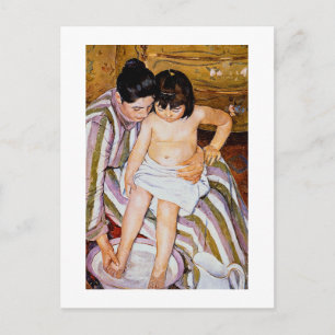 Cartão Postal O Banho de Criança por Mary Cassatt - mãe - arte
