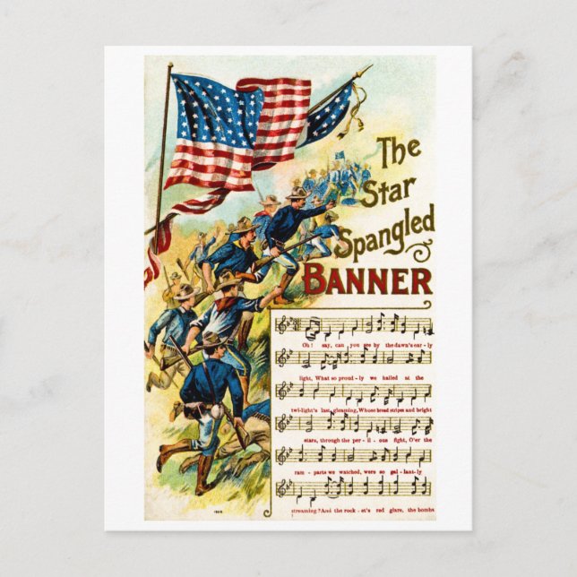 Cartão Postal O Banner Star Spangled 1908 (Frente)