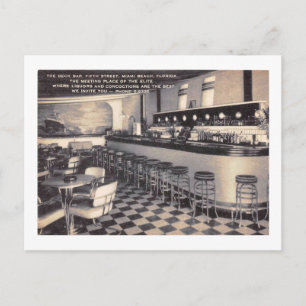 Cartão Postal O Bar do convés, Miami Beach, Florida Vintage