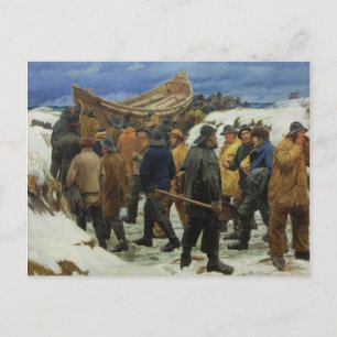 Cartão Postal O barco salva-vidas é levado pelas dunas por Anch