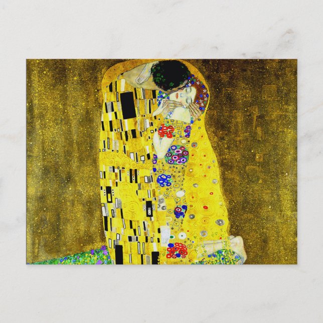 Cartão Postal O Beijo de Gustav Klimt,pintor simbólico,arte (Frente)
