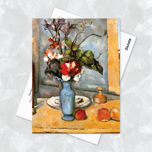 Cartão Postal O Blue Vase Still Life Paul Cézanne