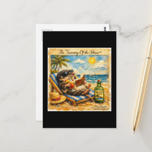 Cartão Postal O Bronzeamento da Marrafa – Ilustração Divertida d