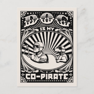 Cartão Postal O Cachorro é o meu Co-Pirata