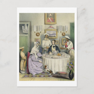 Cartão Postal O café da manhã, prato 3 de "índios anglo", grava