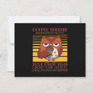 Cartão Postal O Café Ortografado Para Trás É Eefã.