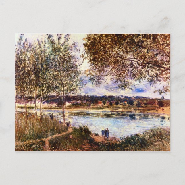 Cartão Postal O Caminho do Velho Ferry, 1880, por Alfred Sisley (Frente)