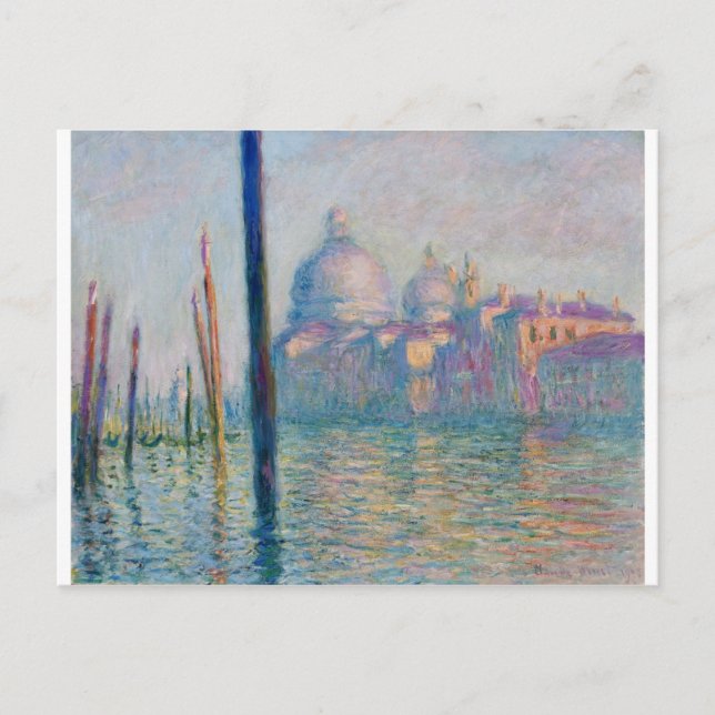 Cartão Postal O canal grande em Veneza 01 por Claude Monet (Frente)