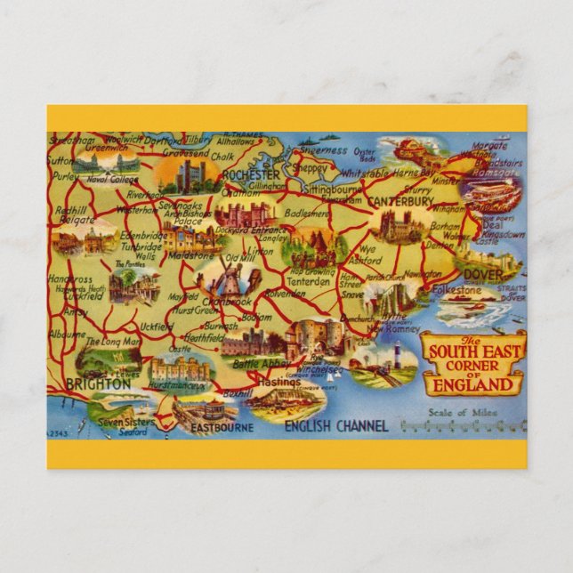Cartão Postal O canto sudeste da Inglaterra (Frente)