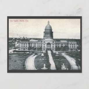 Cartão Postal O Capitólio, Austin TX 1909 Vintage