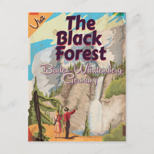 Cartão Postal O Cartaz de Viagem Vintage da Floresta Negra.