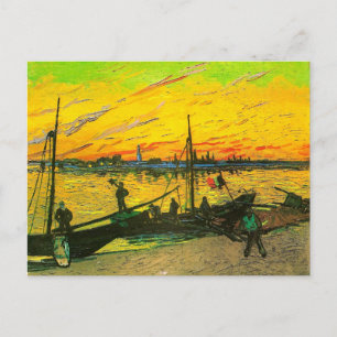 Cartão Postal O carvão Barges belas artes de Van Gogh