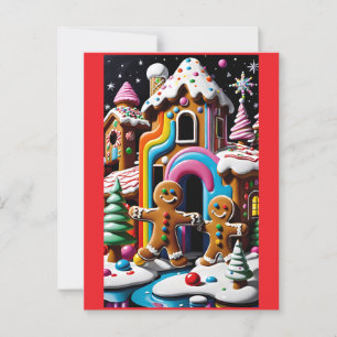 Cartão Postal O Casal de Biscoito de Natal