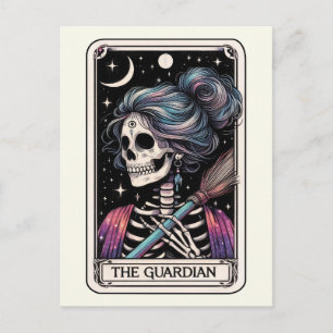 Cartão Postal O Ceticismo Tarot Bruxa Vassoura Esqueleto