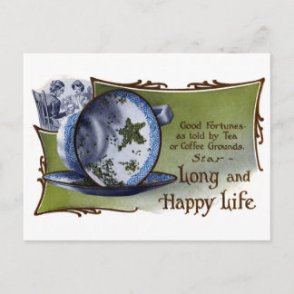 Cartão Postal O chá em forma de estrela deixa previsto uma boa f
