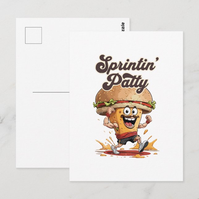 Cartão Postal O Cheeseburger Correndo (Frente/Verso)