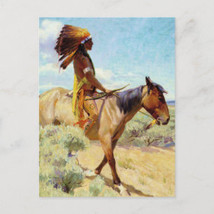 Cartão Postal “O Chefe” Arte Ocidental por W Herbert Dunton