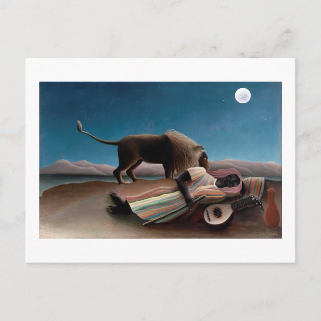 Cartão Postal O cigano adormecido, Henri Rousseau (Frente)