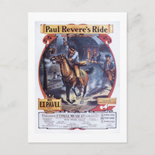 Cartão Postal O Cobrir de Monteiro de Paul Revere Ride Vintage