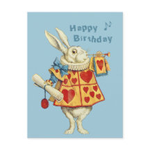 O coelho branco sopra trompete Parabéns CC1126