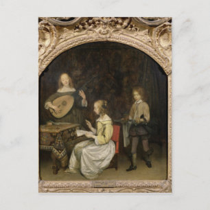 Cartão Postal O concerto: Cantor e Jogador de Teorbo