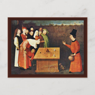 Cartão Postal O Conjurador. Por Hieronymus Bosch
