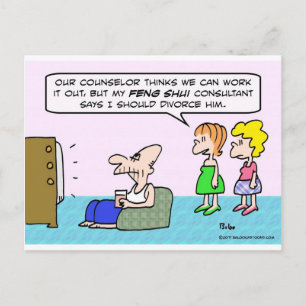 Cartão Postal O conselheiro Feng Shui recomenda o divórcio.