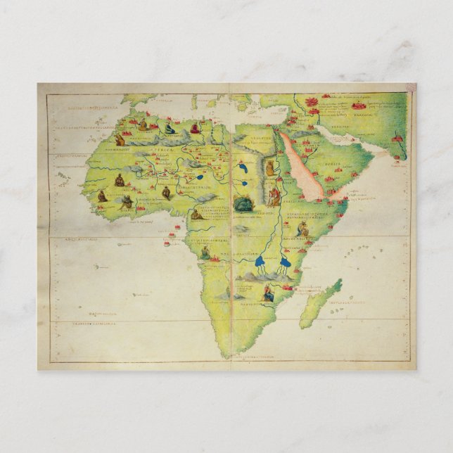 Cartão Postal O Continente da África (Frente)