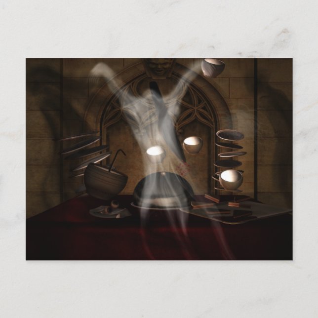 Cartão Postal O Convidado para o Jantar HALLOWEEN (Frente)