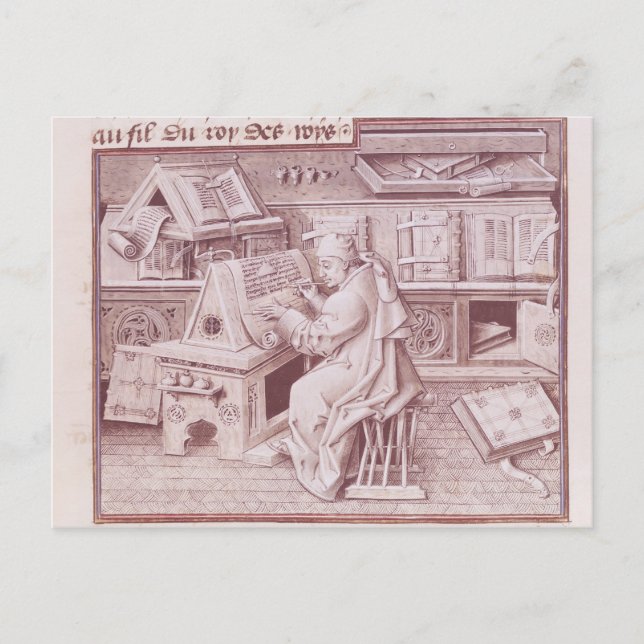 Cartão Postal O copista Jean Mielot (Frente)