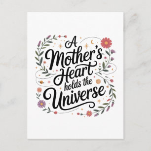 Cartão Postal O Coração de uma Mãe Segura o Universo