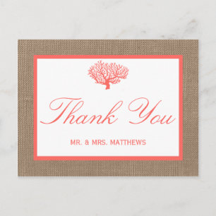 Cartão Postal O Coral Na Coleção De Casamentos De Boho Beach Bur