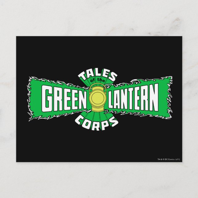 Cartão Postal O corpo verde da lanterna - logotipo verde (Frente)