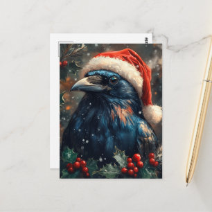 Cartão Postal O Corvo de Natal Fofo