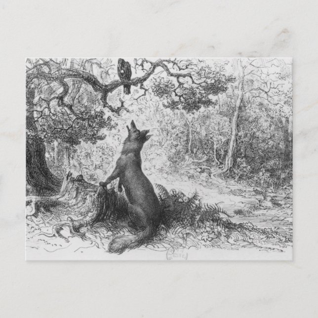 Cartão Postal O Corvo e a Raposa (Frente)