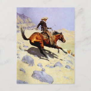 Cartão Postal O Cowboy de Remington, Militares de Cavalaria Vint