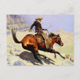 Cartão Postal O Cowboy de Remington, Militares de Cavalaria Vint