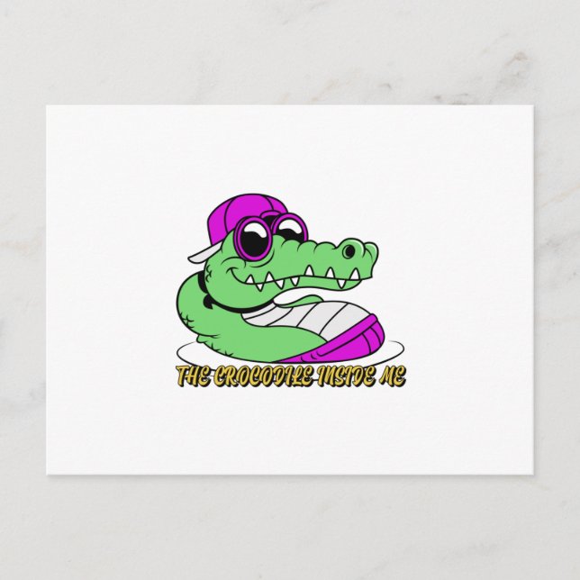 Cartão Postal O Crocodilo dentro | linda design (Frente)