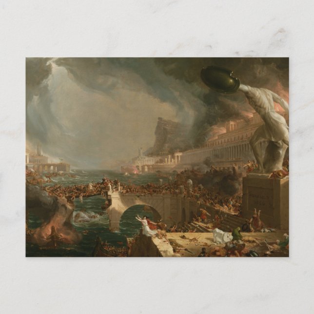 Cartão Postal O Curso do Império - Destruição de Thomas Cole  (Frente)