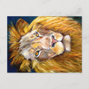 CARTÃO POSTAL O DESENHO DO PASTEL DO OURO LION CHALK