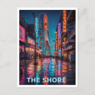 Cartão Postal O Design Gráfico da Passarela de Jersey Shore