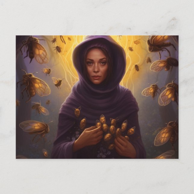 Cartão Postal O Detentor de Abelhas Mágicas (Frente)