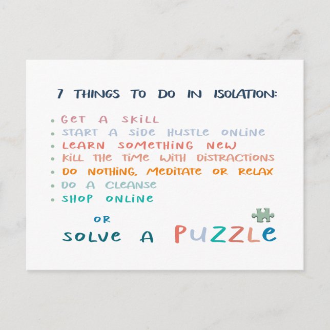 Cartão Postal O distanciamento social fica em casa inspiração (Frente)