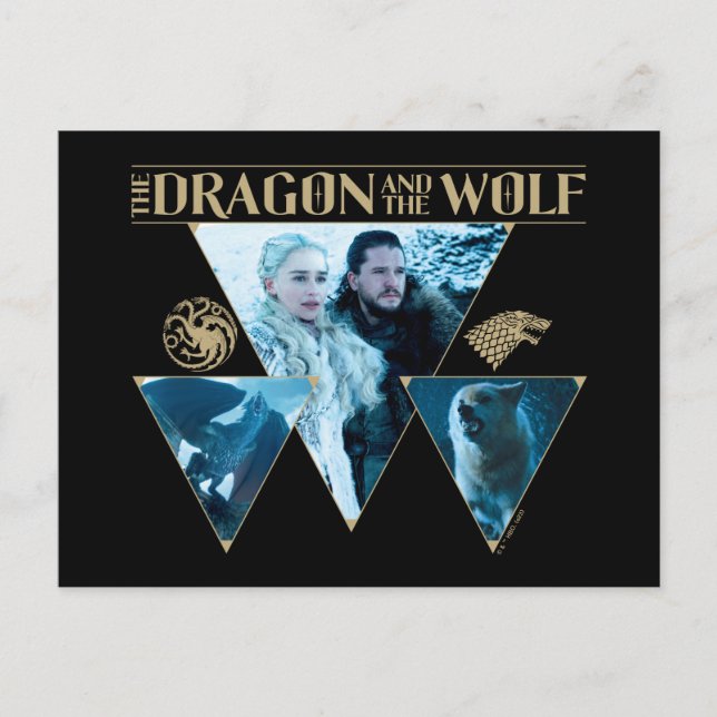 Cartão Postal O Dragão e o Wolf Daenerys e Jon Graphic (Frente)