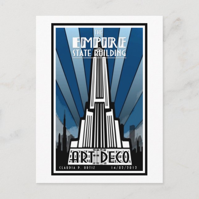 Cartão postal - O Edifício Empire State Art Déco (Frente)