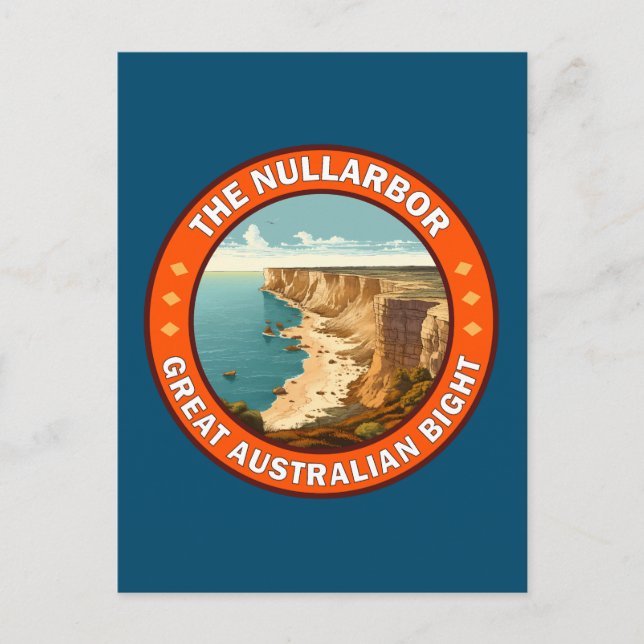 Cartão Postal O Emblema Retro do Nullarbor Grande Golfo Australi (Frente)