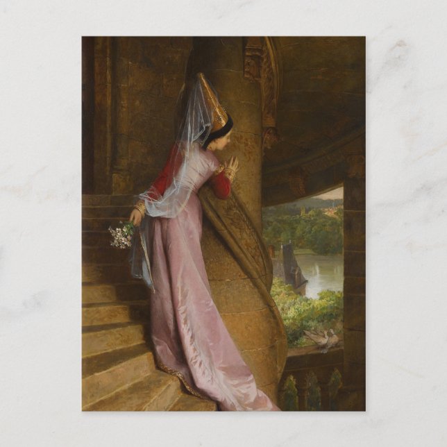 Cartão Postal O Encontro Secreto, por Pierre-Charles Comte (Frente)