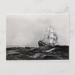 Cartão Postal O Endeavor no Mar, 1900, gravado por Lowy
