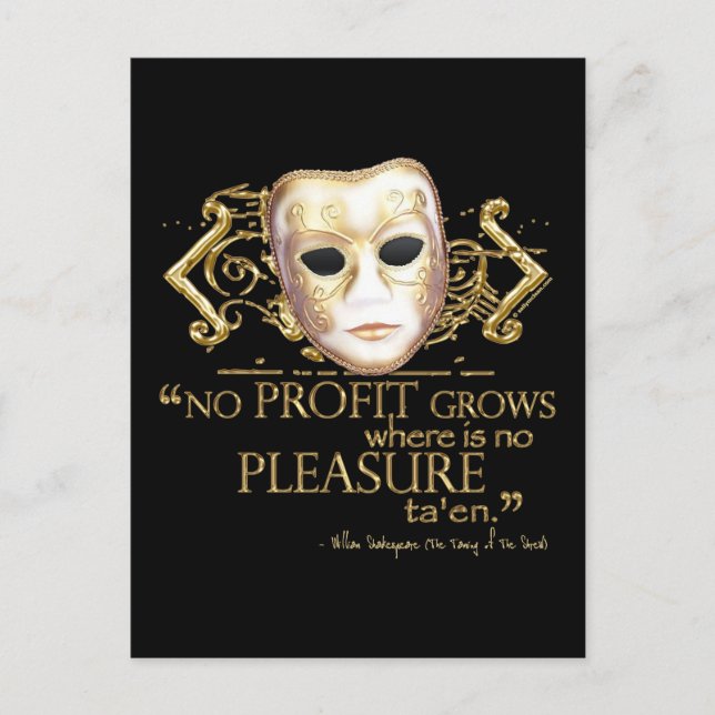 Cartão Postal O Enquadramento da Cotação Shrew (Versão Dourada) (Frente)